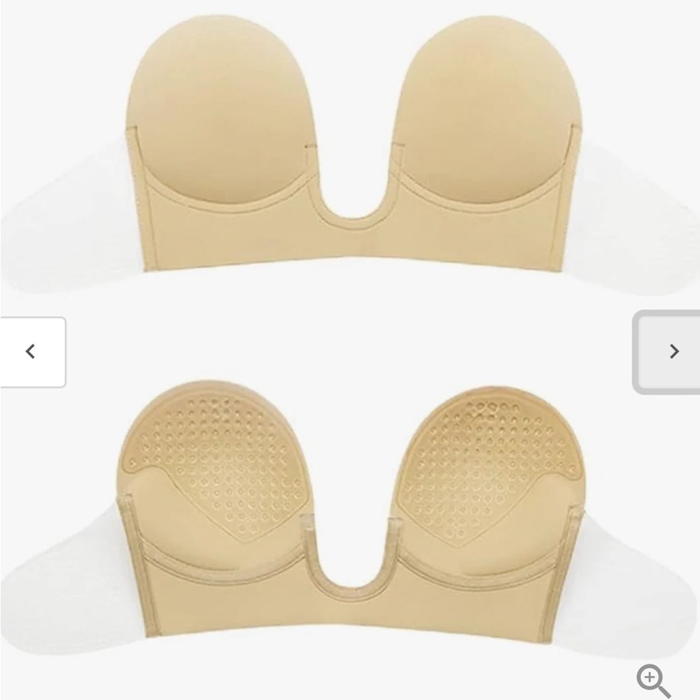 NEW Body Sculptor Strapless Invisible Push Up Plunge Adhesive Bra in Nude Size C